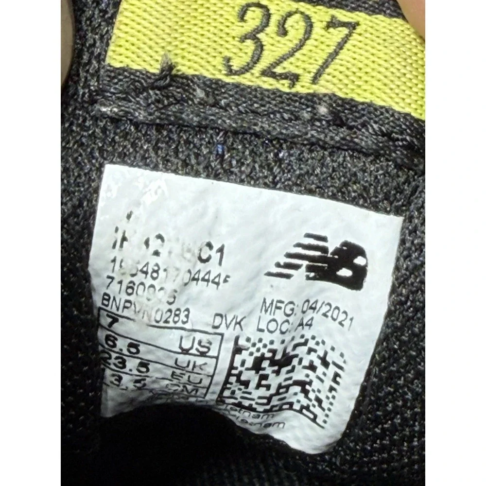 New Balance 327 Toddler Size 7C Black‎ Multicolor Walking Shoes Sneakers PS327